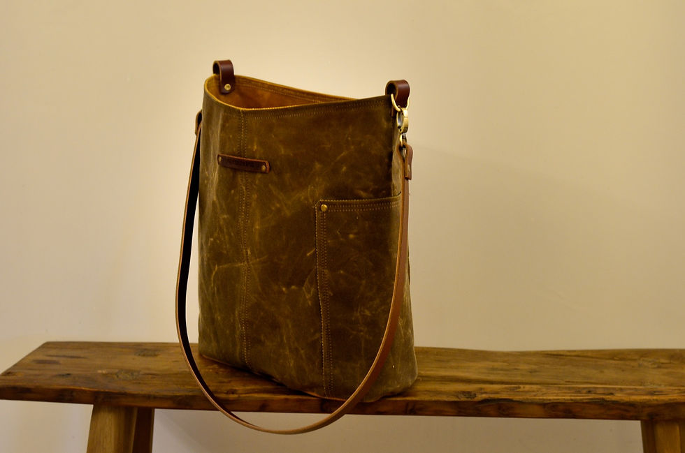 Thumbnail: Foraging  Field Bag Over the shoulder crossbody bag, shopper waxed canvas