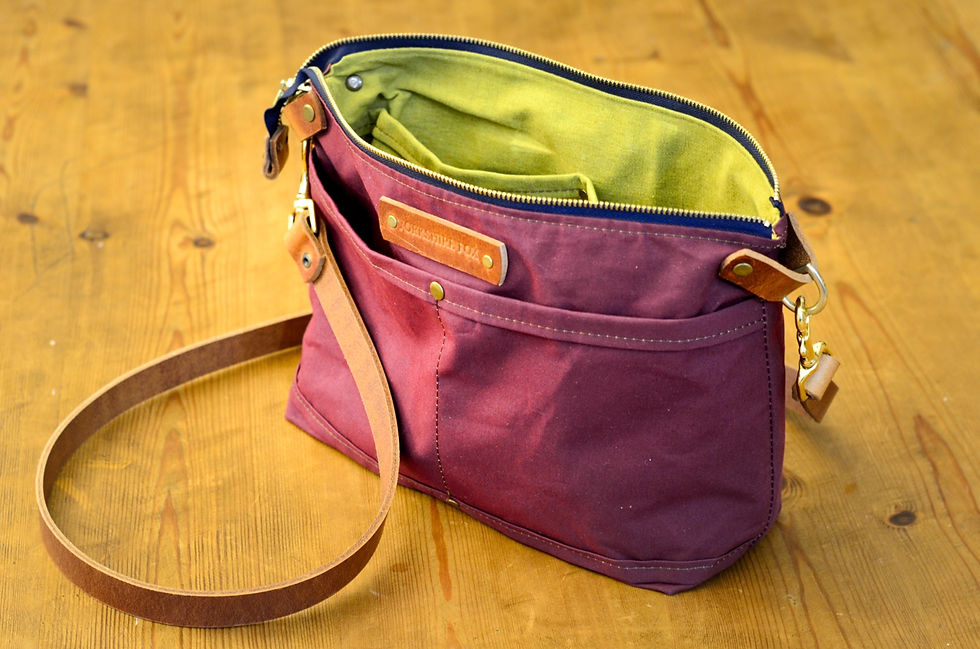 Thumbnail: The Rosa Waxed Maroon Canvas Bag, Everyday Bag, Small Crossbody Bag, Ligh