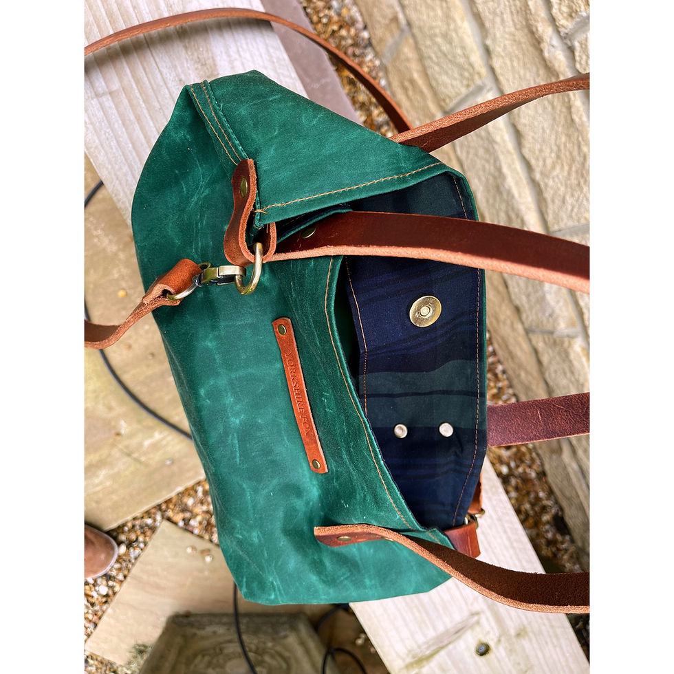 Thumbnail: Emerald Waxed Canvas Bag, Canvas Bag, Canvas Bag, Shoulder Bag, Shopper, Handbag
