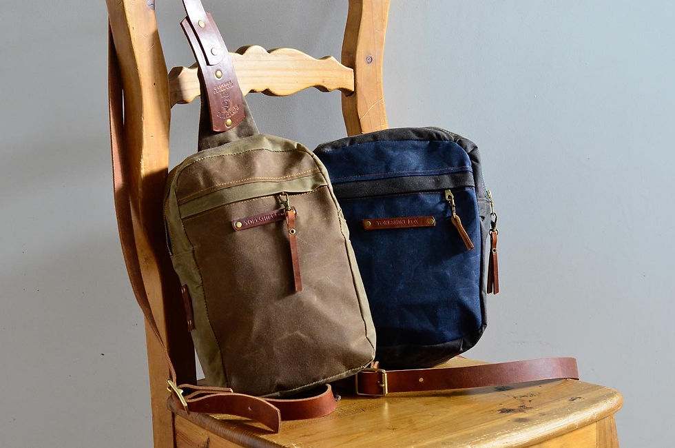 Thumbnail: Sling Rucksack, Over the shoulder crossbod bag, shopper waxed canvas