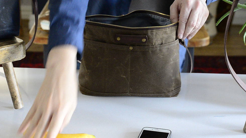 Thumbnail: The Alison Waxed and Tweed Everyday Bag (BROWN)