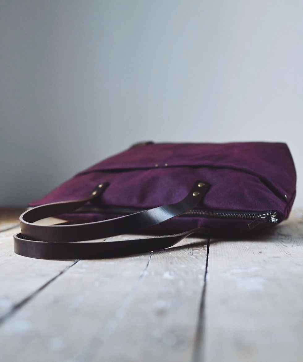 Thumbnail: Large BeVintage Look Waxed Bag, Canvas Bag, Shoulder Bag, Shopper, Handbag, Busi