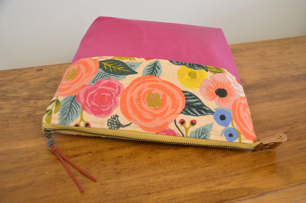 Thumbnail: Flower Makeup Bags/ Craft Bag/ Small Clutch Bag/ Knitting Bag/ Purse / Flower Pu