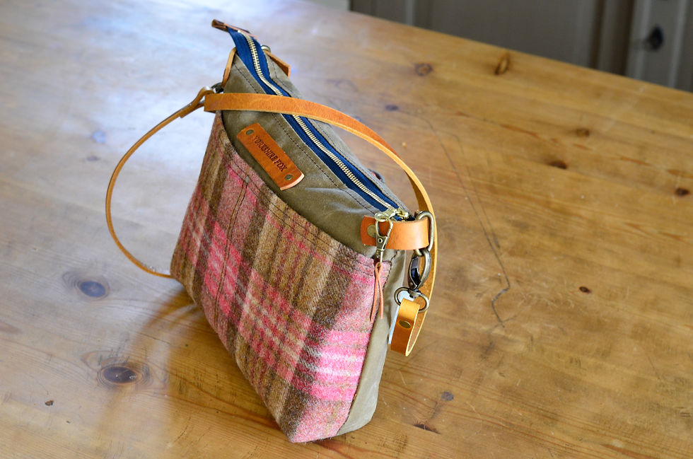 Thumbnail: The Alison Waxed and Tweed Everyday Bag (TAN/PINK)