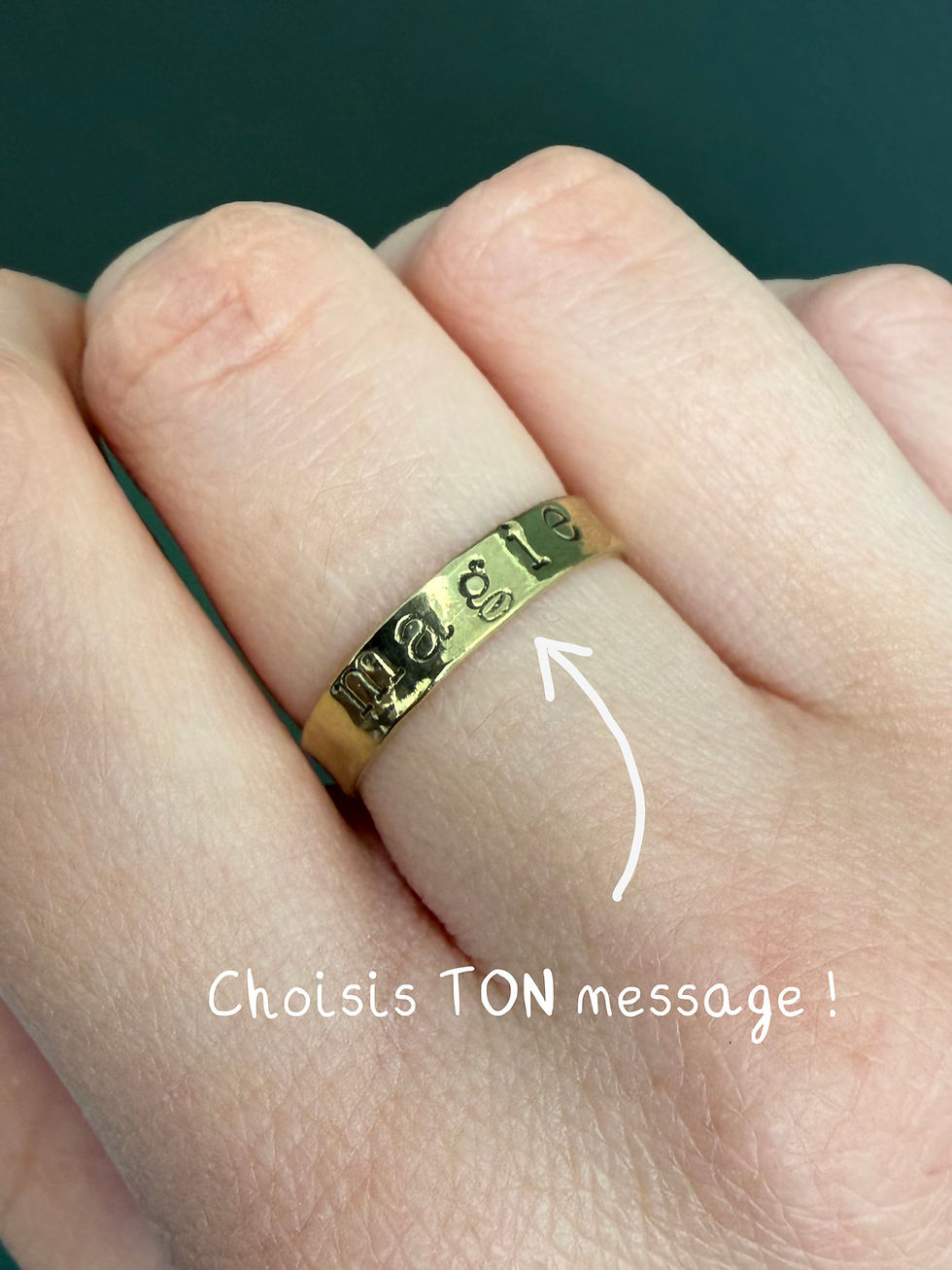 Miniature : Bague réglable à message