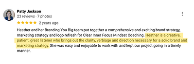 Words from a testimonial