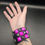 Thumbnail: Pink Studded Pyramid Leather Bracelet