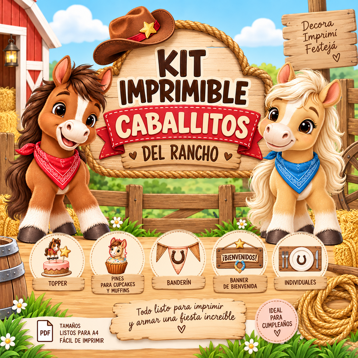 Caballitos Del Rancho - Kit Imprimible