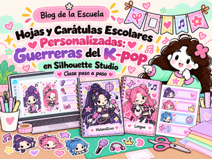 Hojas y Carátulas Escolares Personalizadas: Guerreras del K-pop en Silhouette Studio