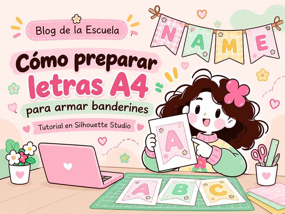 Cómo preparar letras en tamaño A4 para hacer banderines personalizados en Silhouette Studio