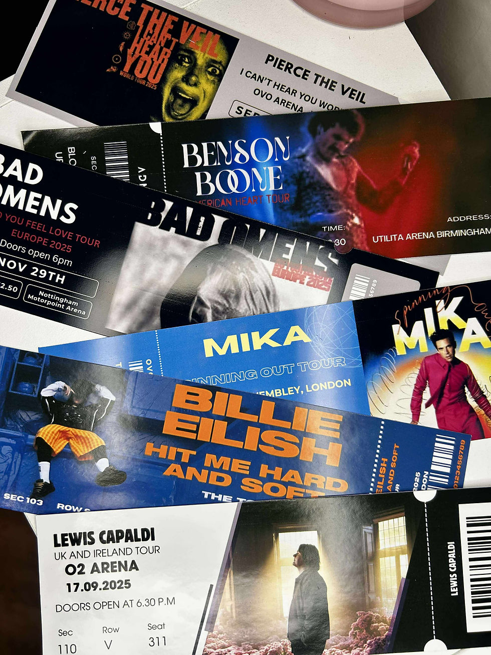 personalised concert ticket any artist