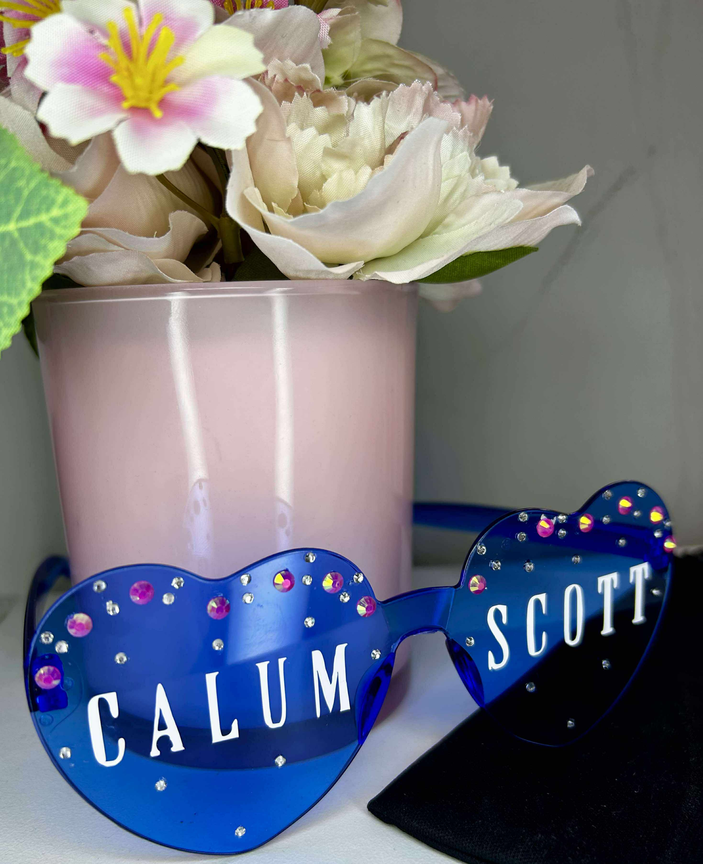 Callum Scott Heart Glasses with Rhinestones