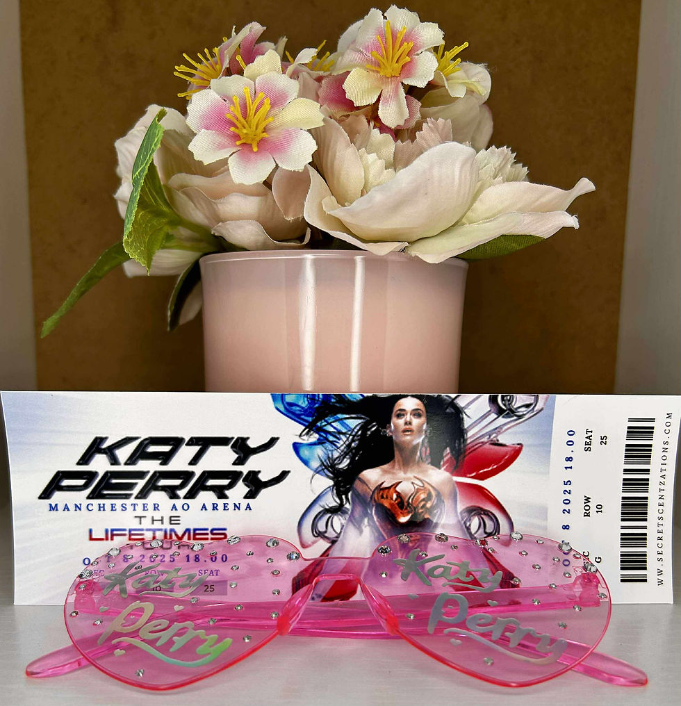 Katy Perry Custom Concert ticket (mock) and Concert glasses