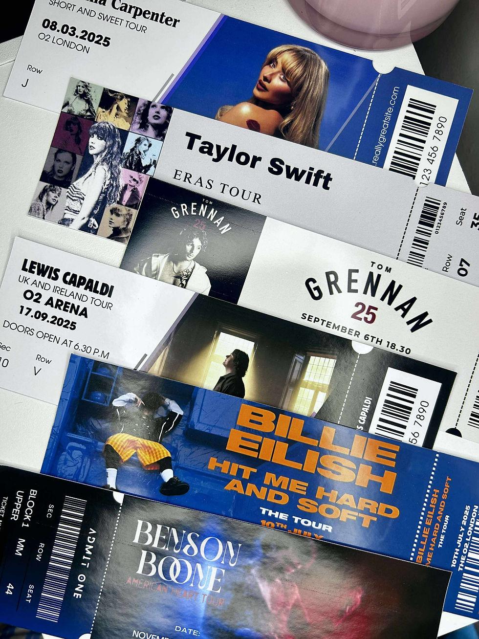 personalised concert ticket any artist