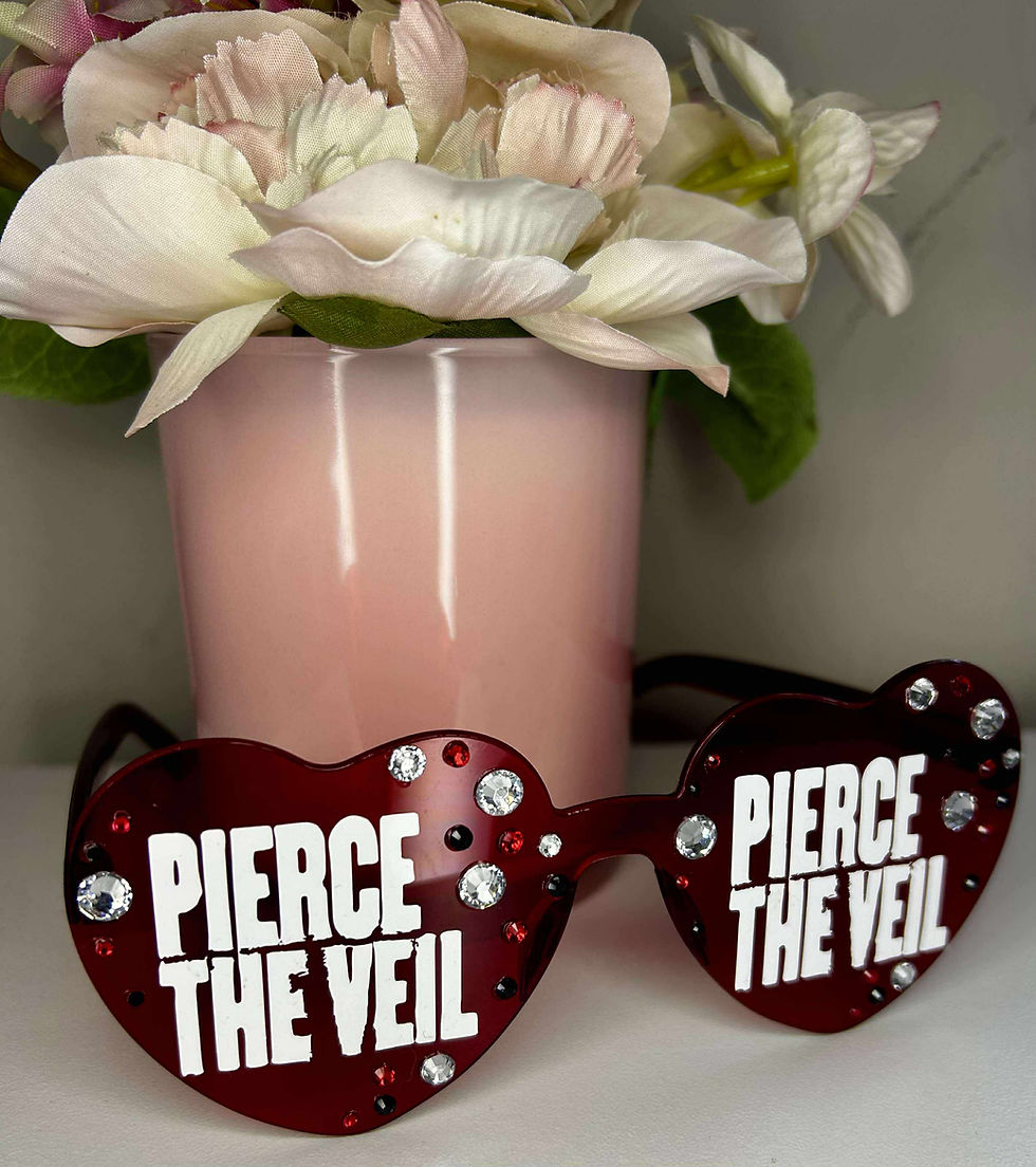 Pierce The Veil Concert Heart Glasses with Rhinestones