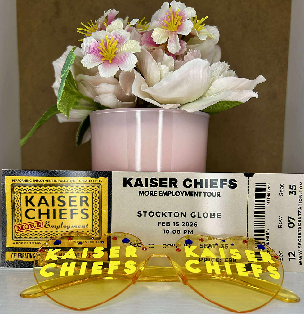 Kaiser Chiefs Custom Concert ticket (mock) and Concert glasses