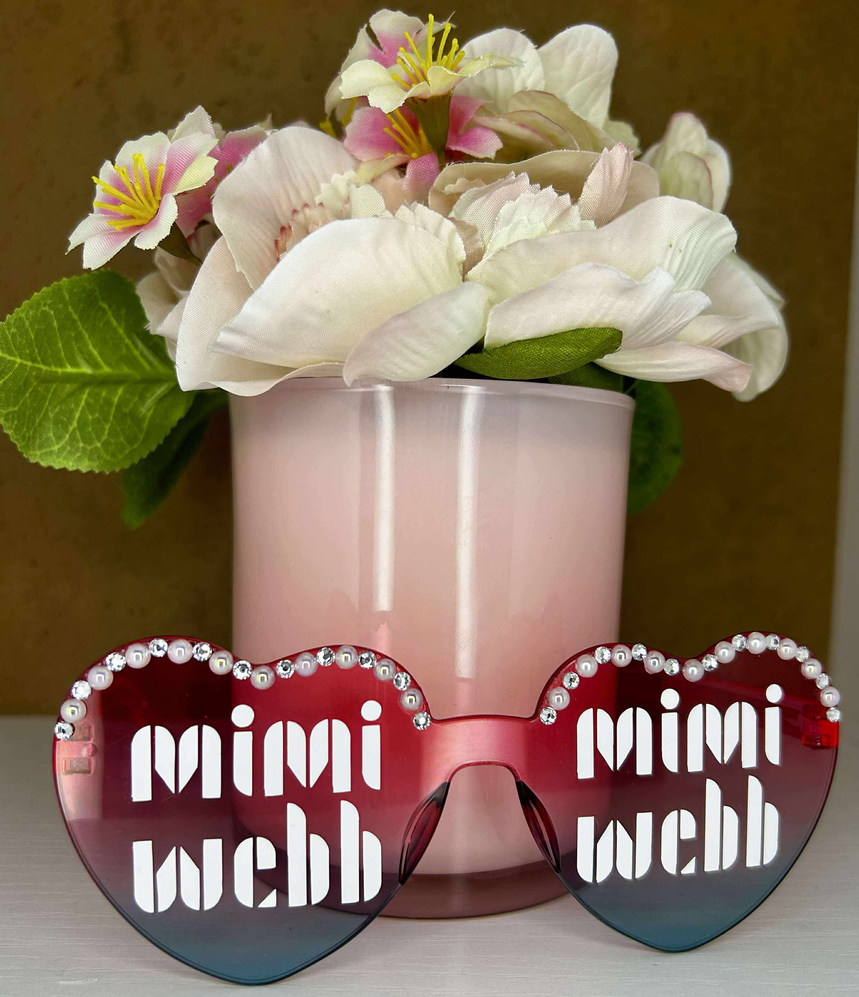 Mimi Webb Heart Glasses with Rhinestones