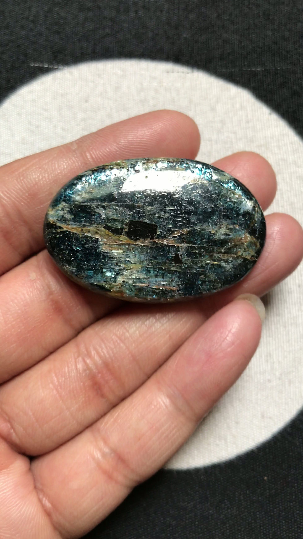 Miniature : Moss Kyanite Cabochon 1 Piece Size 41 MM Approx