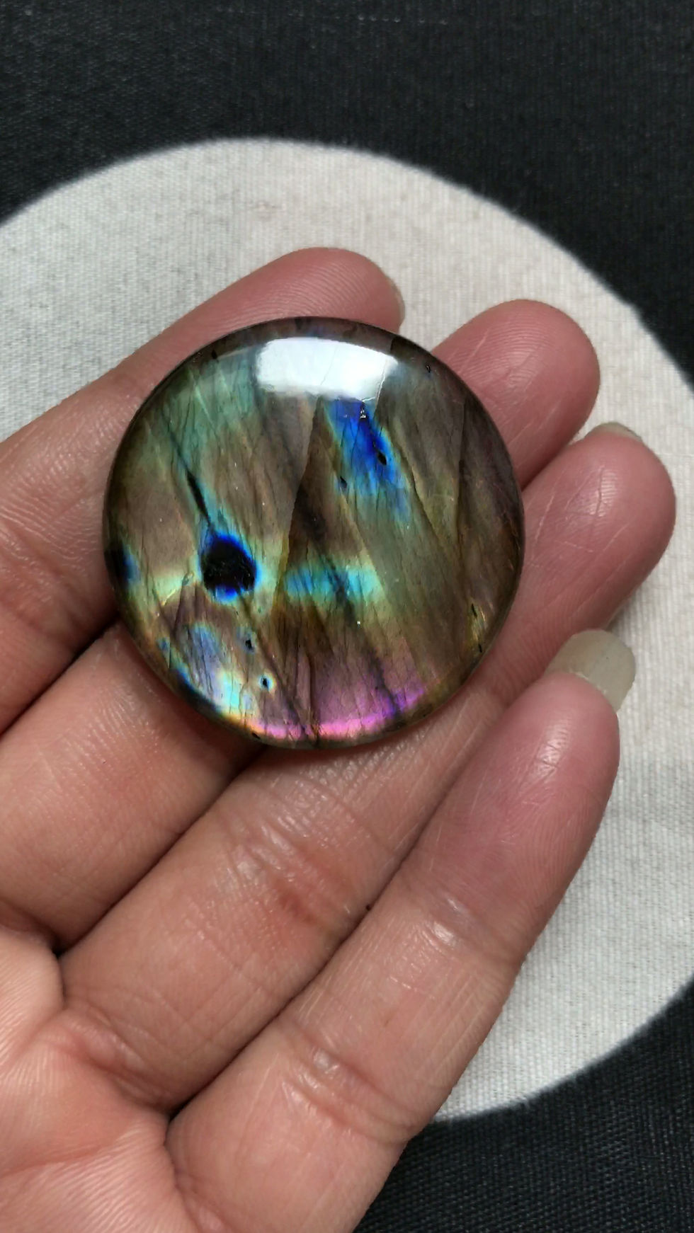 Miniature : Labradorite Cabochon 1 Piece Size 35 MM Approx