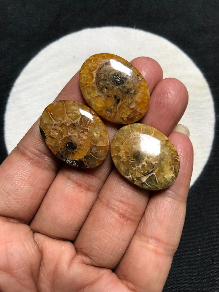 サムネイル： Gemstone Cabochons 3 Piece Size 27-25 MM Approx