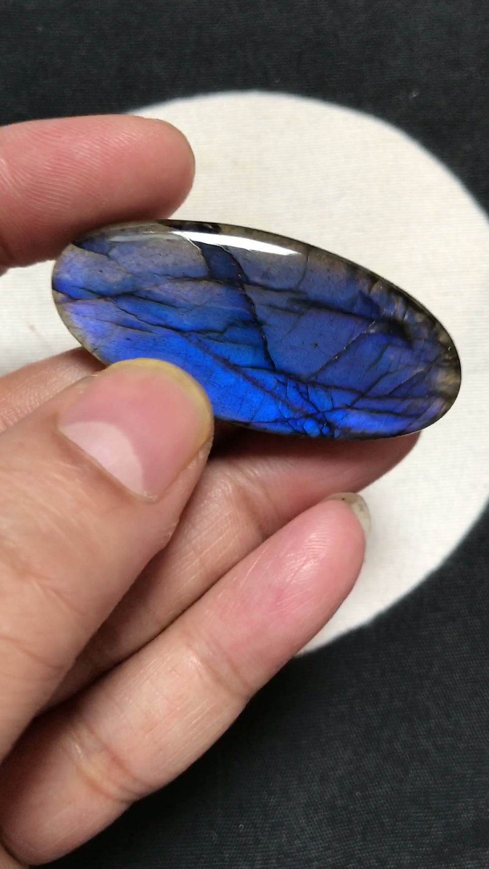 Thumbnail: Blue Labradorite Cabochon 1 Piece Size 46 MM Approx