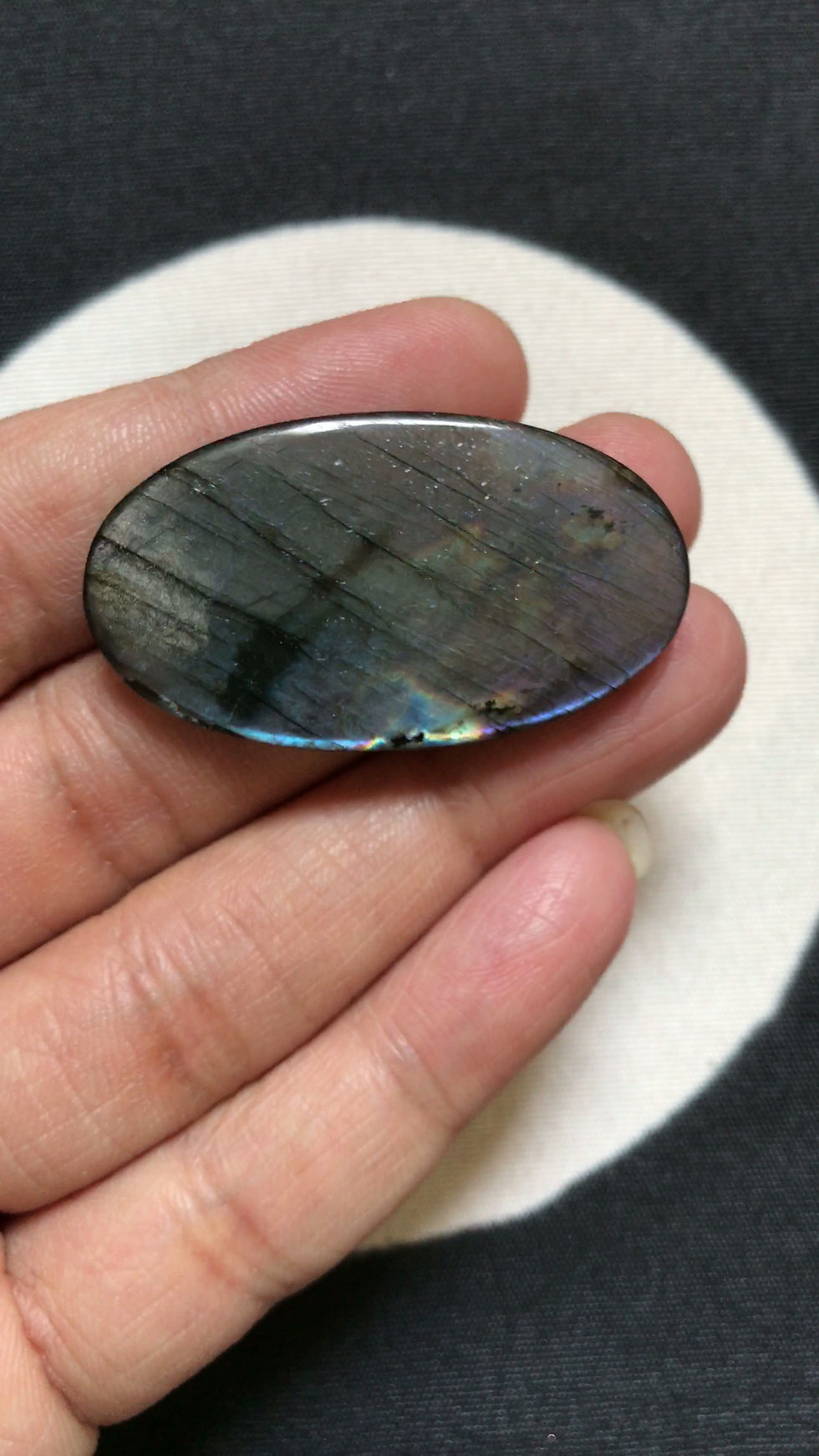 Miniature : Labradorite Cabochon 1 Piece Size 40 MM Approx