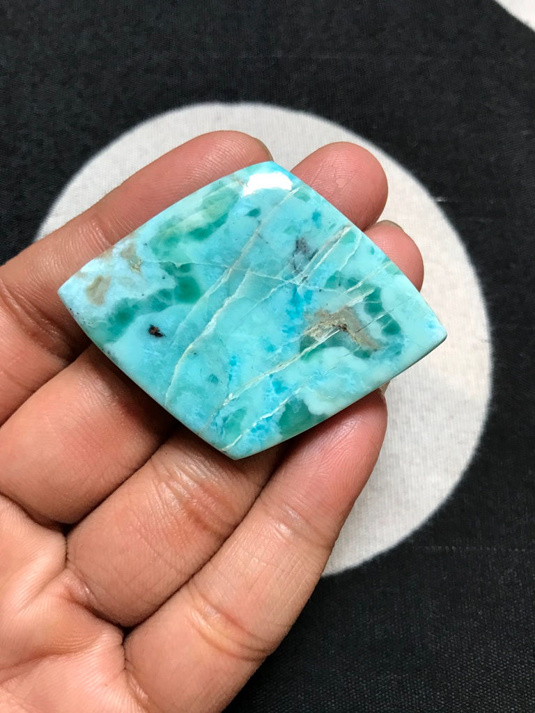 縮圖：Dominican Larimar Cabochon 1 Piece Size 52 MM Approx