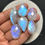 Thumbnail: Rainbow Moonstone Faceted Cabochon 6 Piece Size 31-20 MM Approx