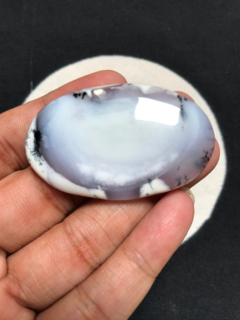 Miniature : Dendrite Opal Cabochon 1 Piece Size 51 MM Approx