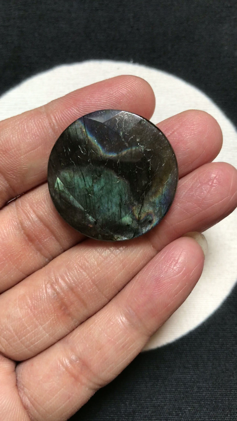 Миниатюра: Labradorite Faceted Cabochon 1 Piece Size 28 MM Approx
