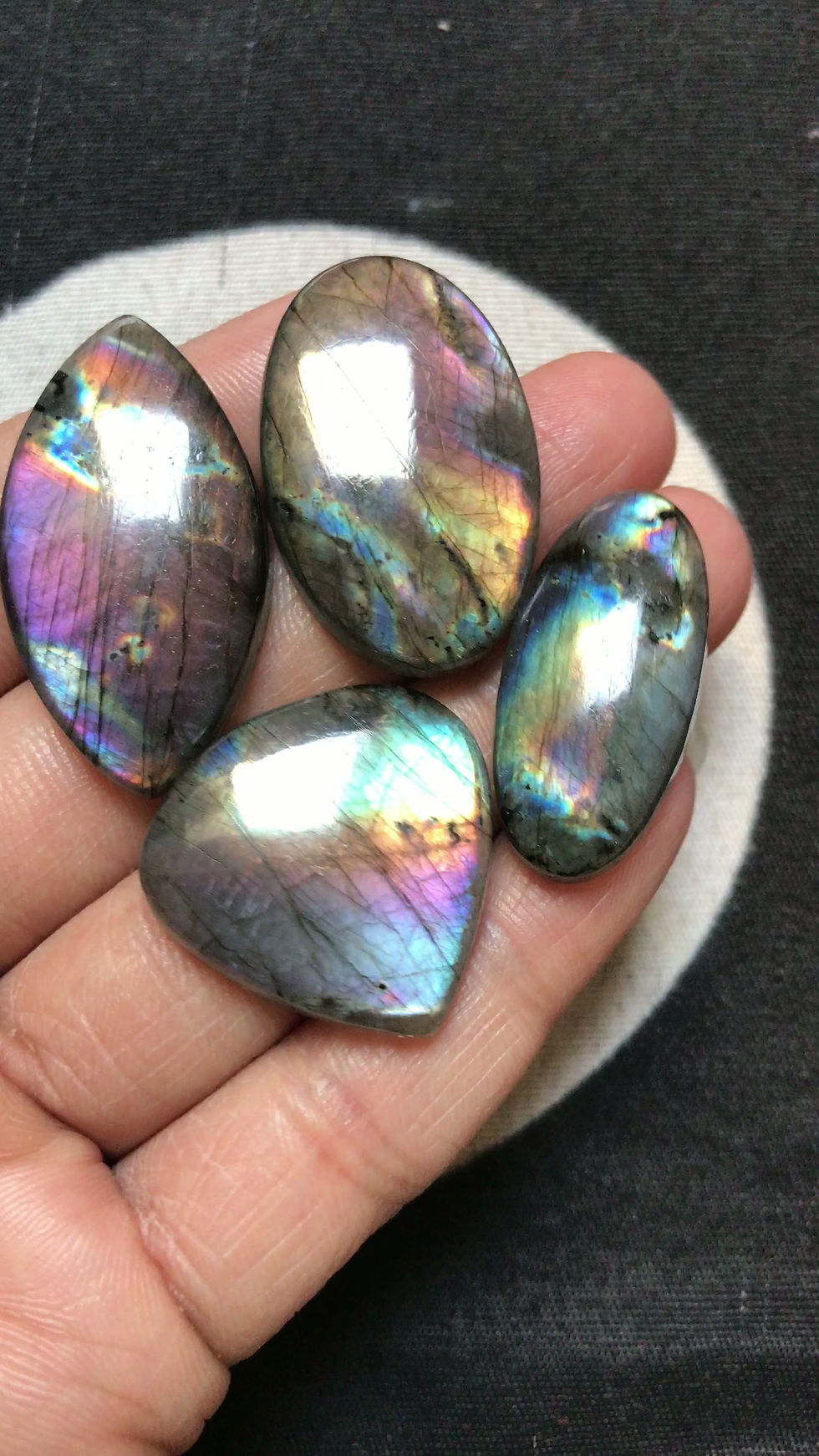 Миниатюра: Labradorite Cabochon 4 Piece Size 37-26 MM Approx