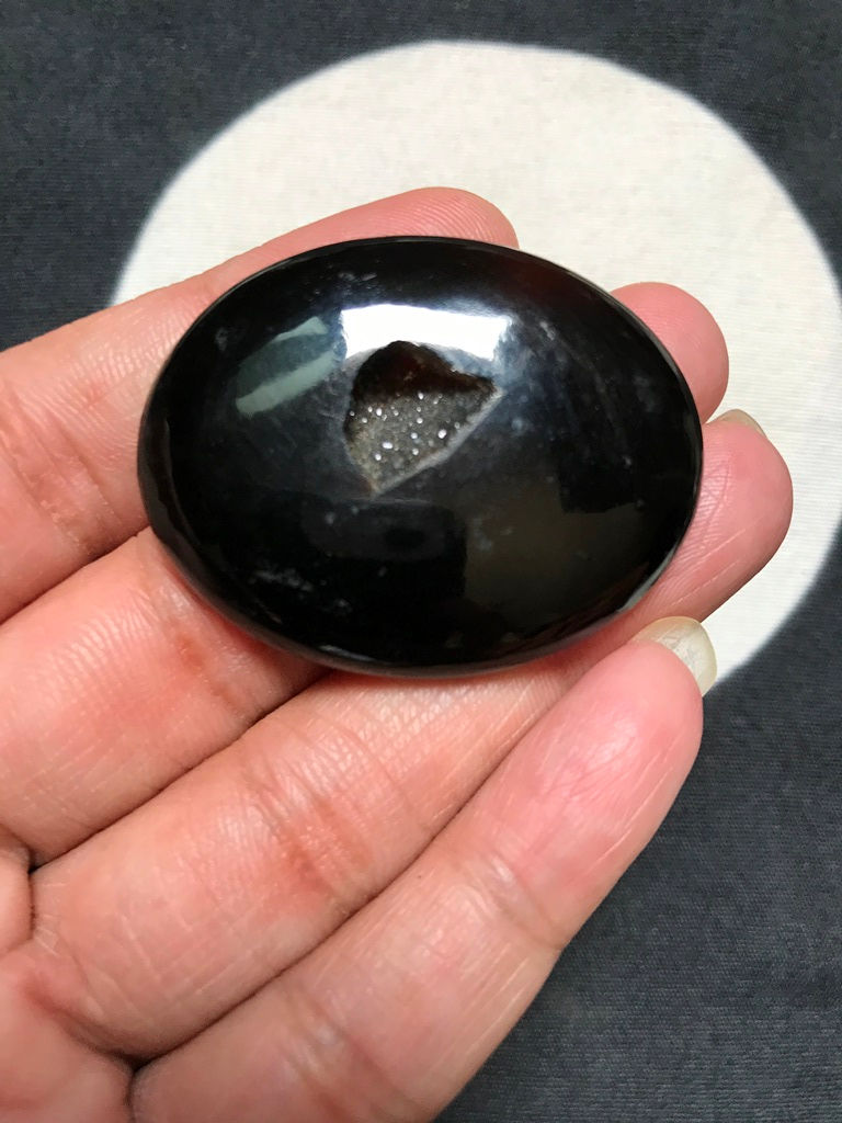 Miniature : Onyx Window Durzi Cabochon 1 Piece Size 42 MM Approx