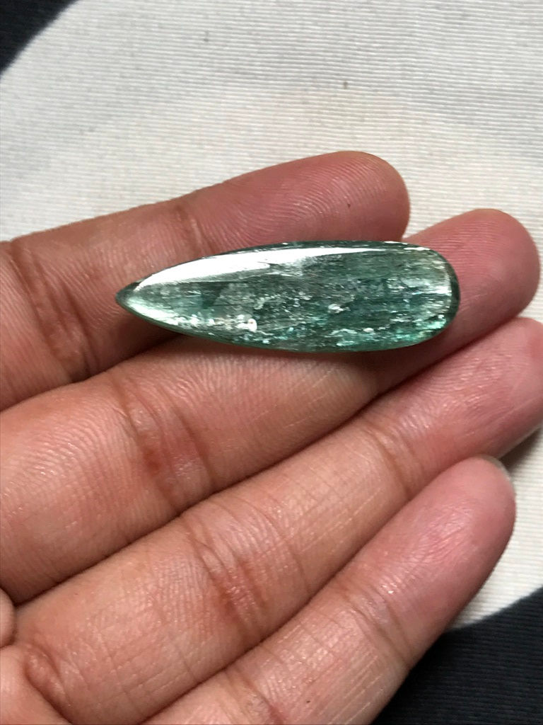 Миниатюра: Green Kyanite Cabochon 1 Piece Size 37 MM Approx