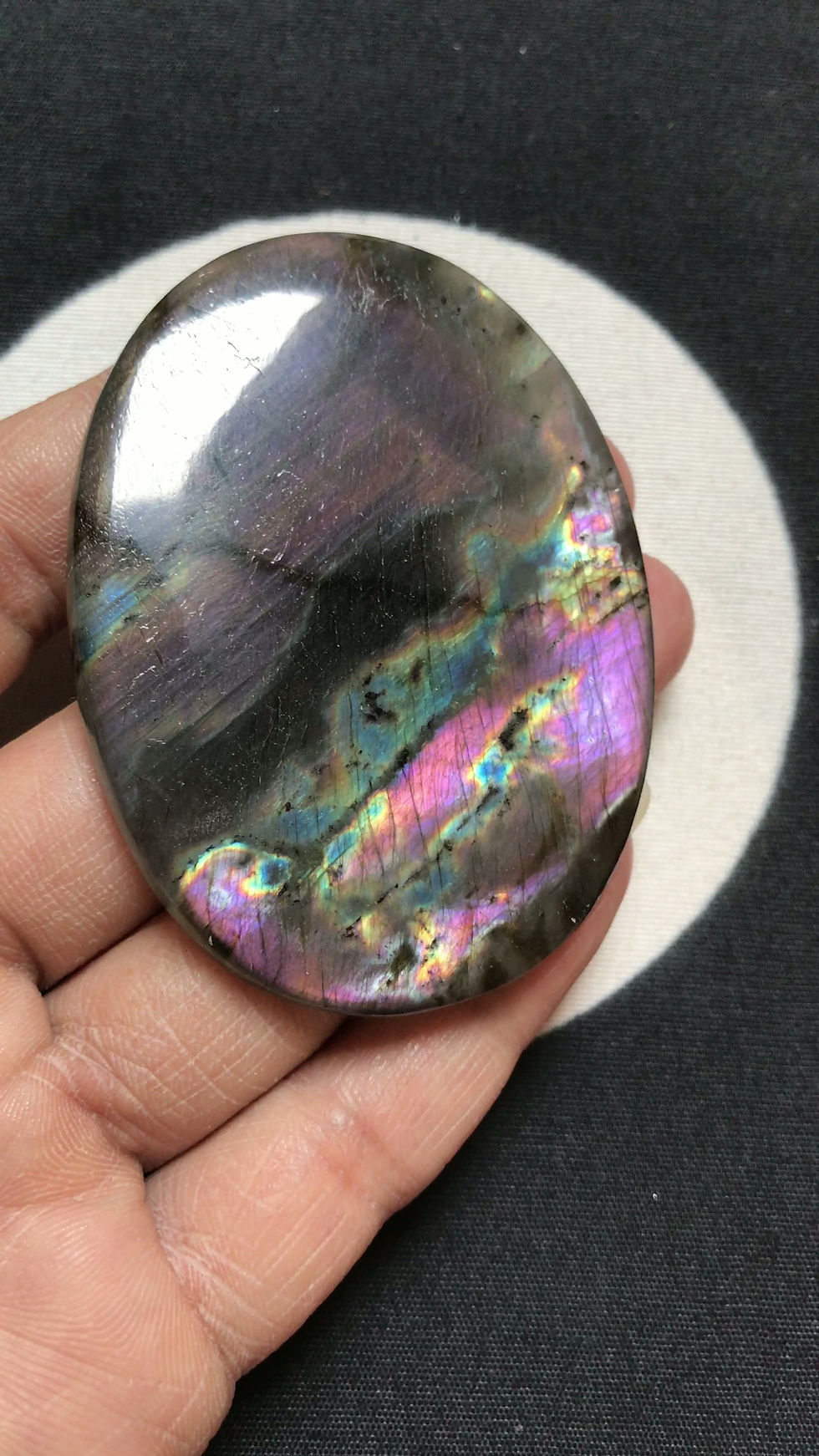 Thumbnail: Labradorite Cabochon 1 Piece Size 68 MM Approx