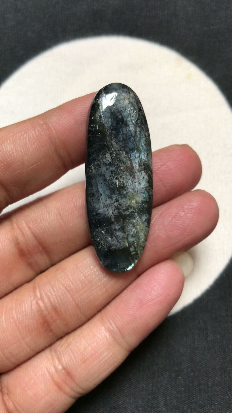 Miniature : Moss Kyanite Cabochon 1 Piece Size 45 MM Approx