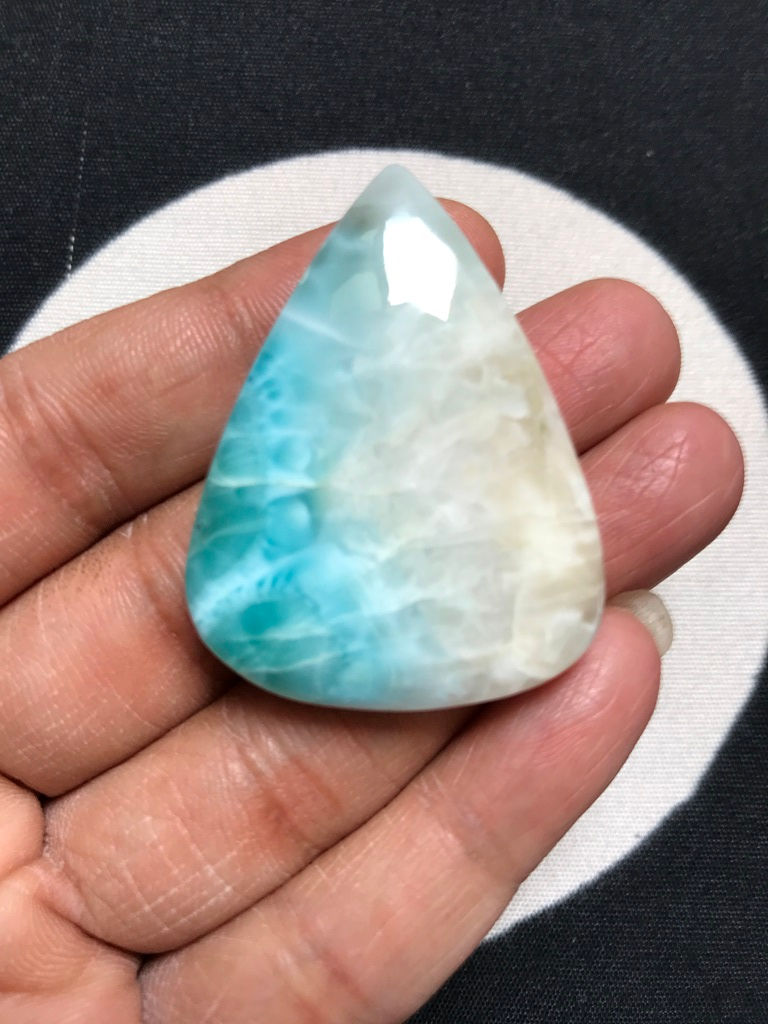Natural Larimar Cabochon 1 Piece Size 44 MM Approx