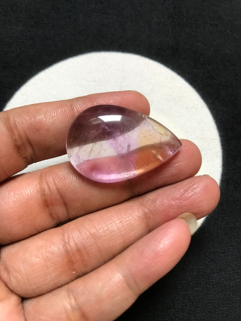 Miniature : Ametrine Cabochon 1 Piece Size 34 MM Approx
