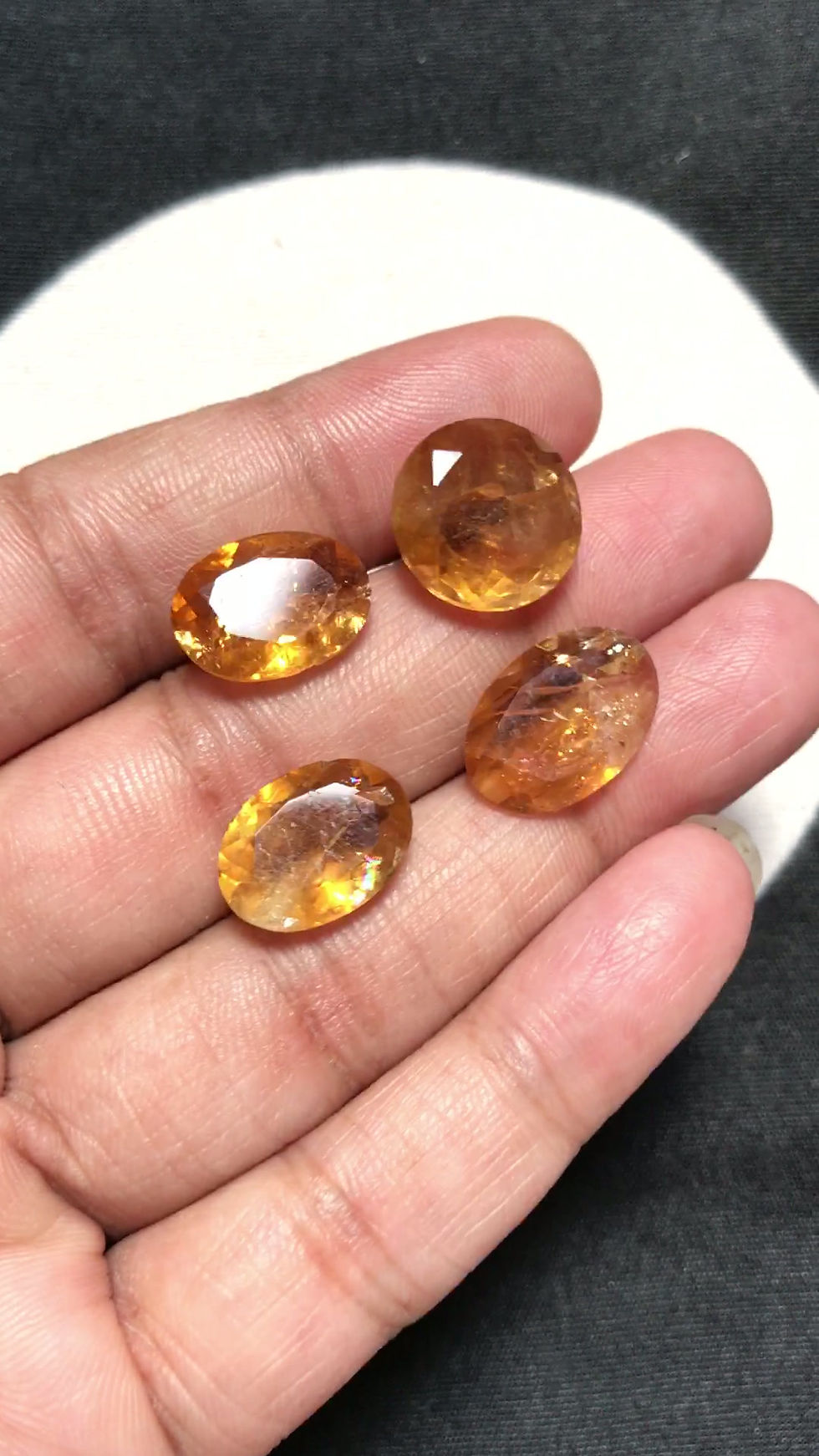 Миниатюра: Citrine Faceted Cabochon  4 Piece Size 16-13 MM APPROX