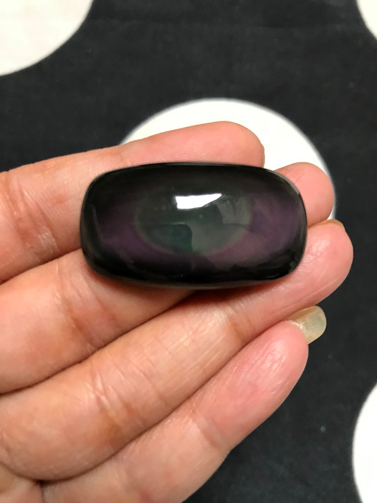 Thumbnail: Black Obsidian Cabochon 1 Piece Size 36 MM Approx