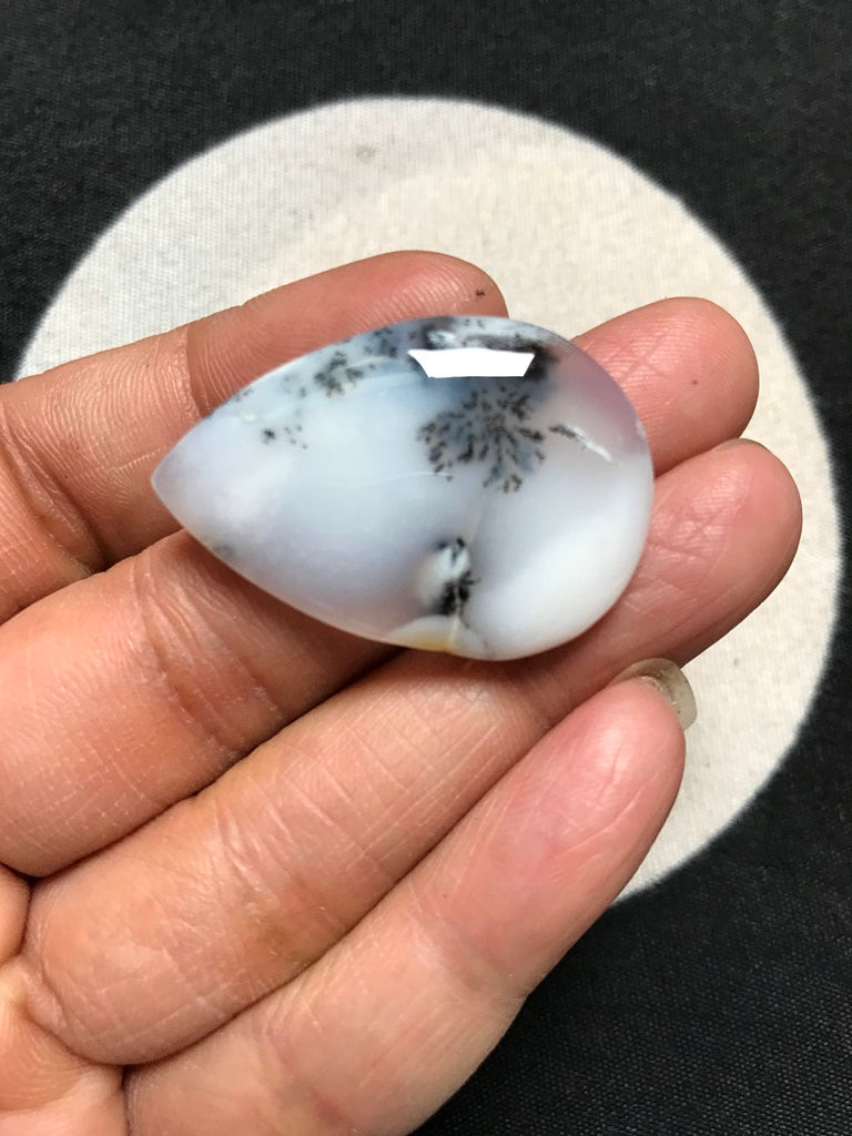 サムネイル： Dendrite Opal Cabochon 1 Piece Size 35 MM Approx