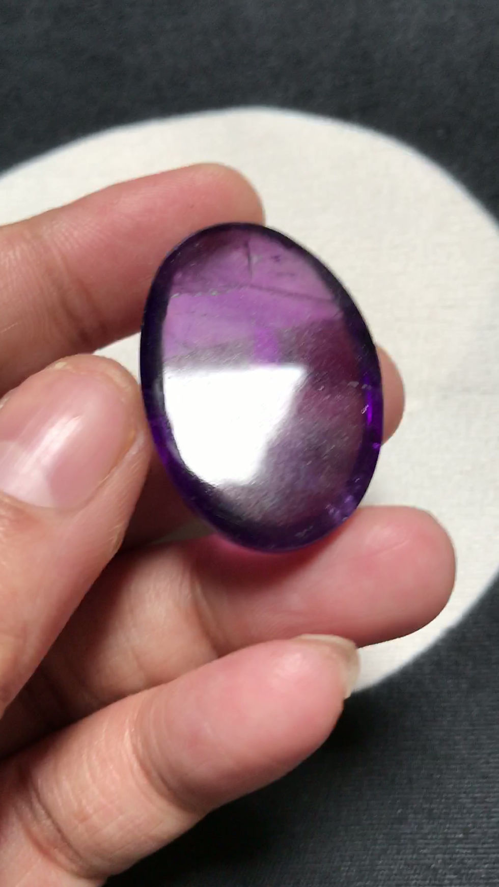 Miniatura: Amethyst Cabochon 1 Piece Size 35 MM Approx