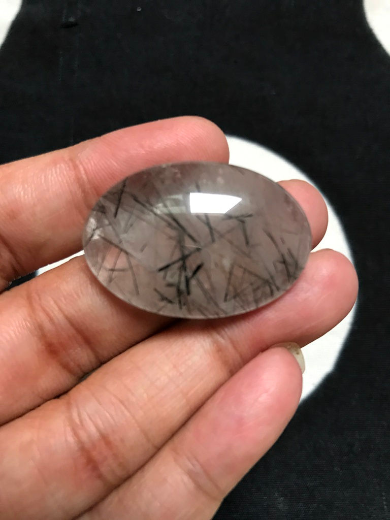 Миниатюра: Black Rutail Cabochons 1 Piece Size 34 MM Approx