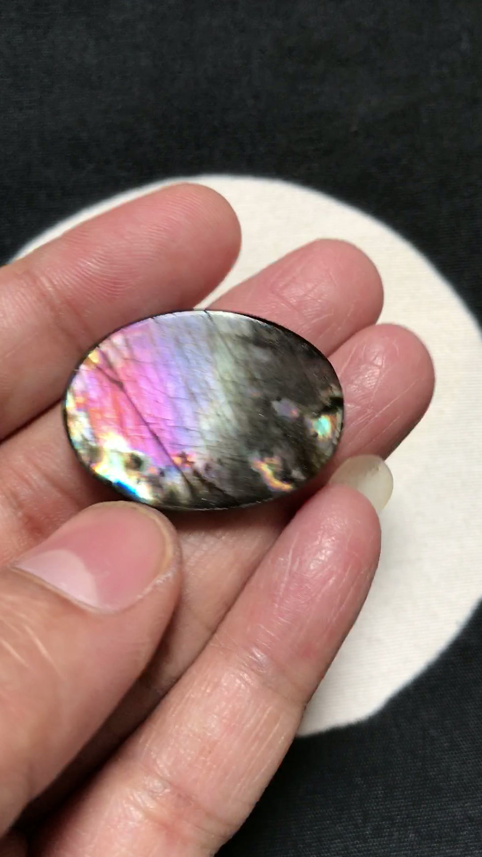 Thumbnail: Labradorite Cabochon 1 Piece Size 31 MM Approx