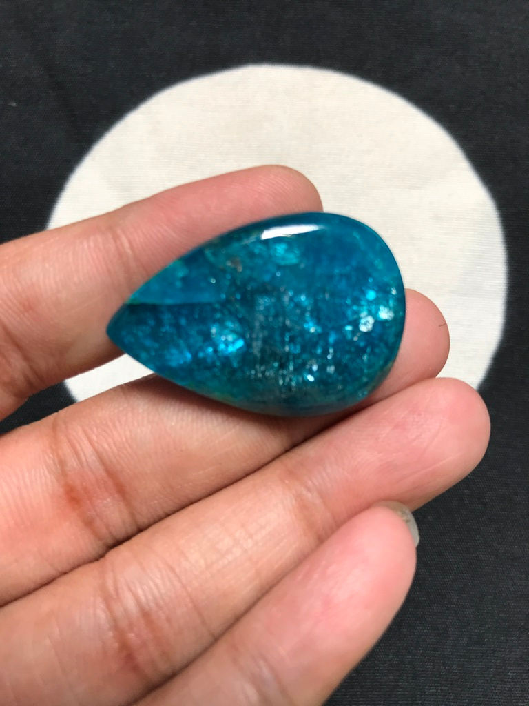 Миниатюра: Blue Apatite Cabochon 1 Piece Size 34 MM Approx
