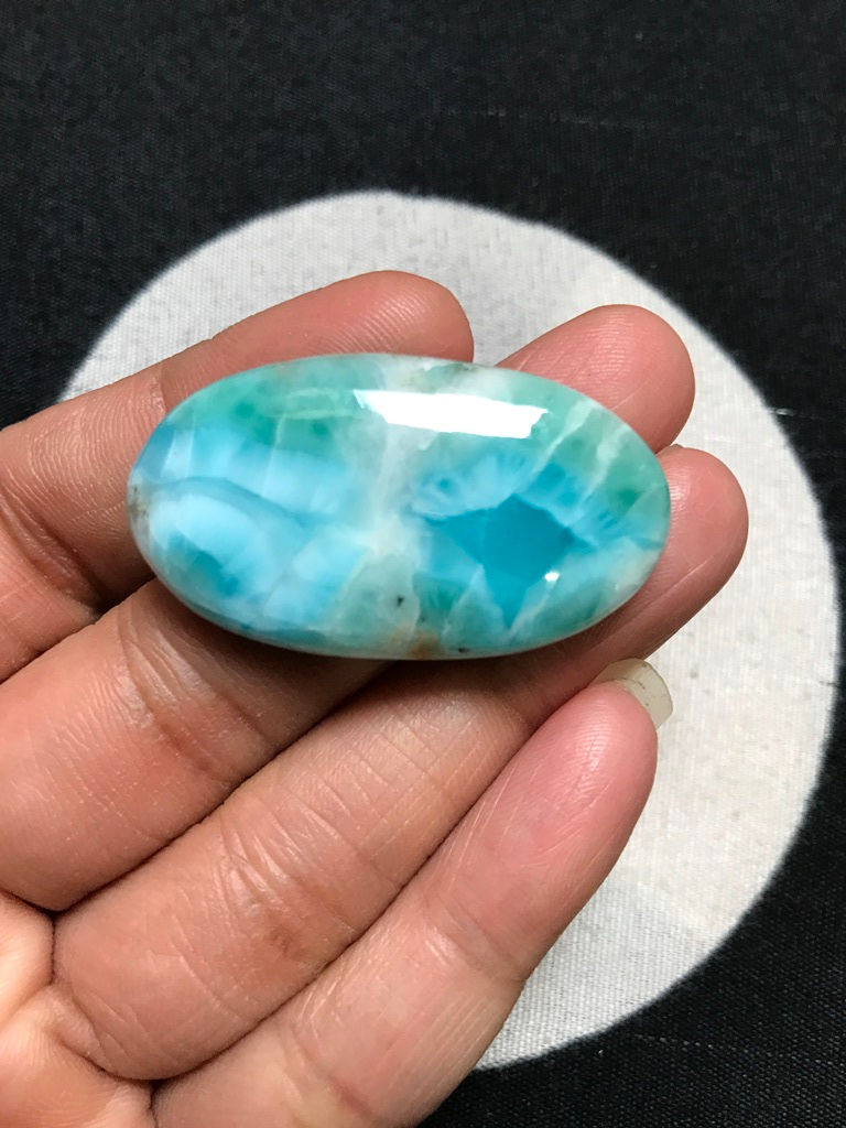 サムネイル： Larimar Cabochon 1 Piece Size 41 MM Approx