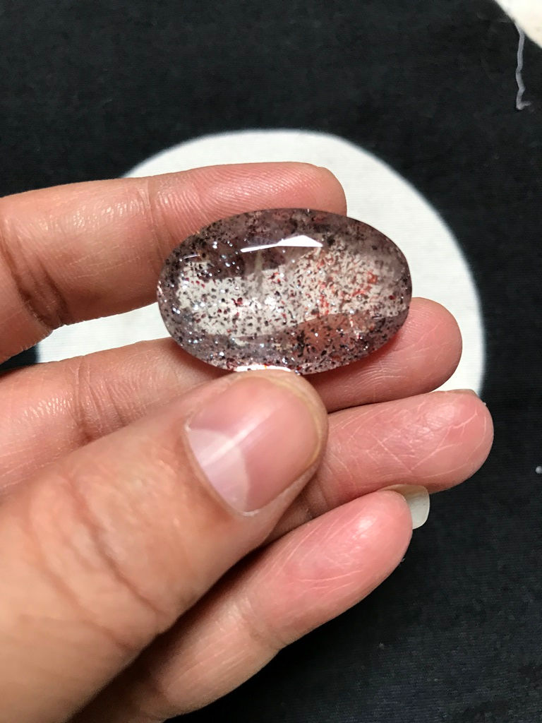 Thumbnail: Super Seven Faceted Cabochon 1 Piece Size 30 MM Approx