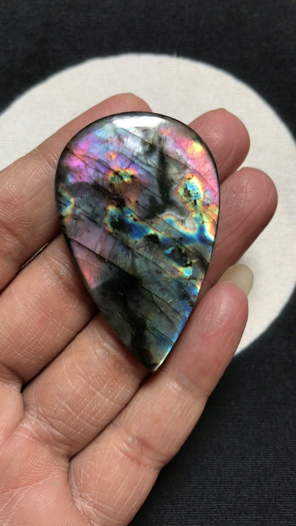 Miniature : Labradorite Cabochon 1 Piece Size 52 MM Approx