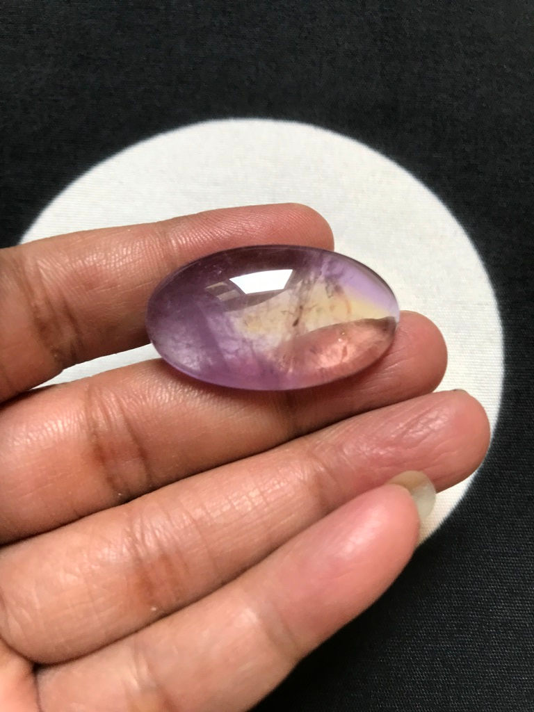 Μικρογραφία: Ametrine Cabochon 1 Piece Size 34 MM Approx