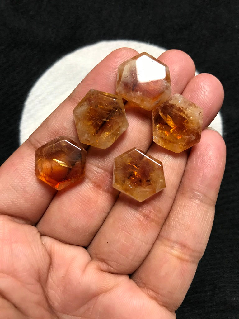 Миниатюра: Natural Citrine Slice 5 Piece Size 17-14 MM APPROX
