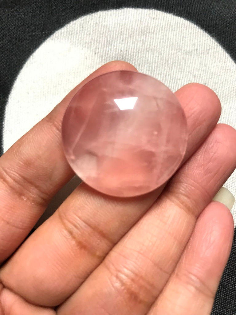 Thumbnail: Rose Quartz Cabochon 1 Piece Size 30 MM Approx